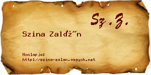 Szina Zalán névjegykártya