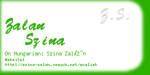 zalan szina business card